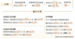 2022年前11个月海南货物贸易进